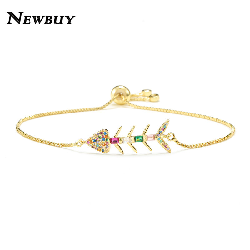 Charm Bracelets BUY Unique Design Gold Color Fish Bones Bracelet For Women Girl Rainbow CZ Zirconia Party Jewelry Femme Bijoux
Charm Bracelets BUY Unique Design Gold Color Fish Bones Bracelet For Women Girl Rainbow CZ Zirconia Party Jewelry Femme Bijoux