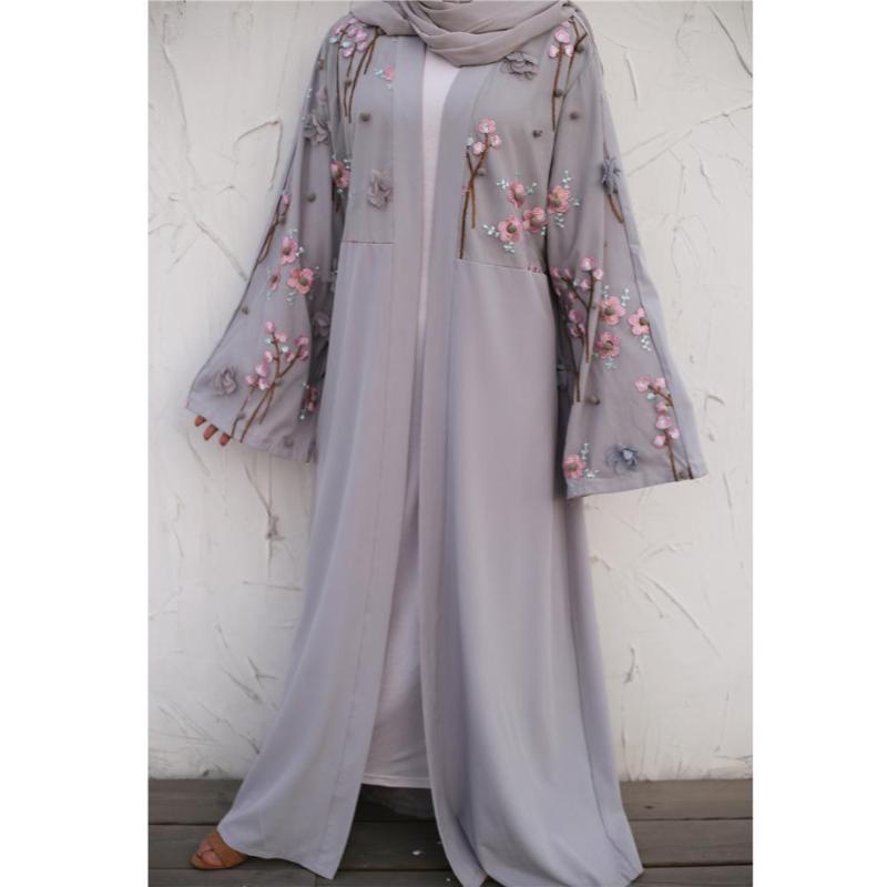 Kimono Dubai Abayas For Women Muslim Hijab Dress Floral Turkish Robe Femme Kaftan Caftan Marocain Prayer Islamic Clothing1