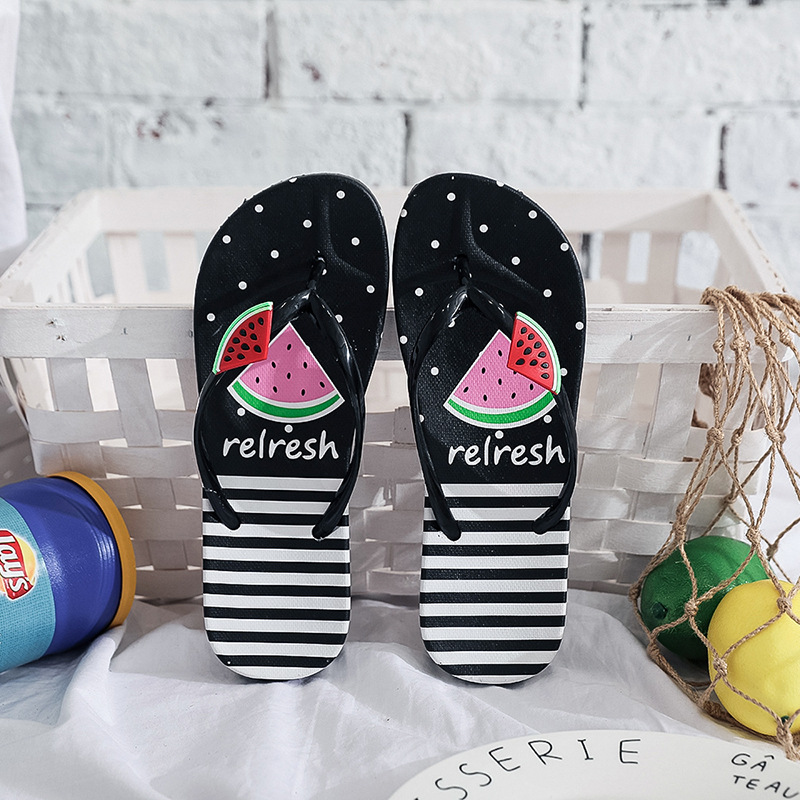 Korean Version Fashion and Simple Flip-flops for Women Summer PVC Non-slip Watermelon Flip-flops Bathroom Slippers Flat Slippers Size 36-40, Black
Korean Version Fashion and Simple Flip-flops for Women Summer PVC Non-slip Watermelon Flip-flops Bathroom Slippers Flat Slippers Size 36-40, Black