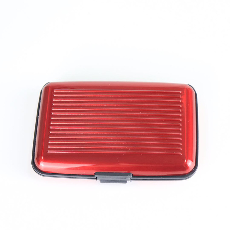 Aluminum Alloy Mini Briefcase Card Holders Color Anti-Magnetic Card Box Protable Cover Case Upscale Stripe Resistant Aluma Wallet BH2524 CY