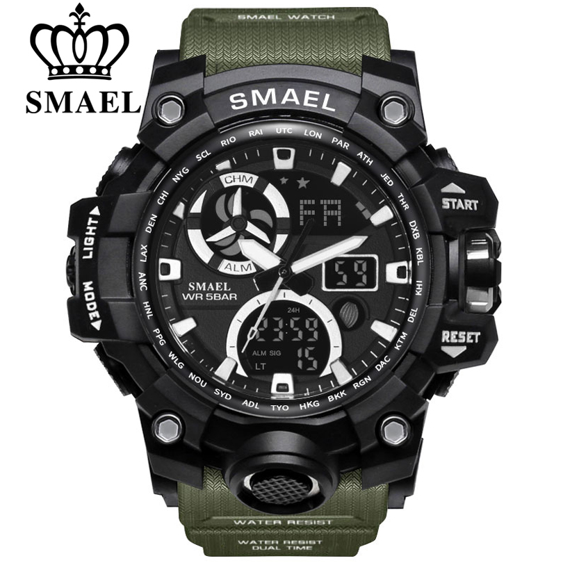 Brand SMAEL Sport Watches for Men Waterproof SHOCK LED Digital Watch Men's Wristwatch Clock Man 1545C Big Mens Watches Military montre homme, Slivery;brown
Brand SMAEL Sport Watches for Men Waterproof SHOCK LED Digital Watch Men's Wristwatch Clock Man 1545C Big Mens Watches Military montre homme, Slivery;brown