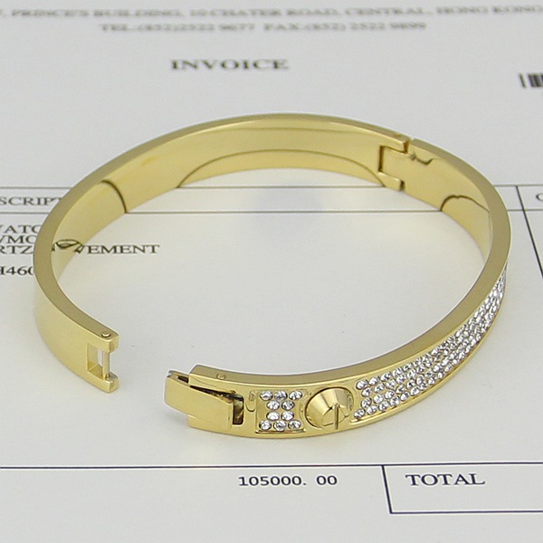 Fashion-Bijoux Bangles Rivet 316 L Titanium Stainless Steel Full Crystal Love Bangles Bracelets Fashion Jewelry For Women and Men