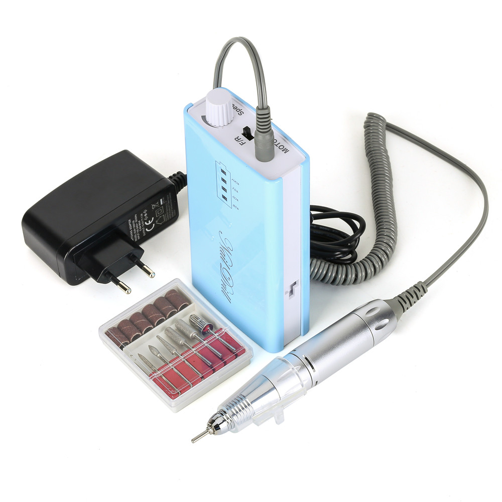 Manicure Machine Portable Rechargeble Electric Glazing Nail Drill Pedicure Files Ceramic Drill Bits Nail Equipment For Free Shipping