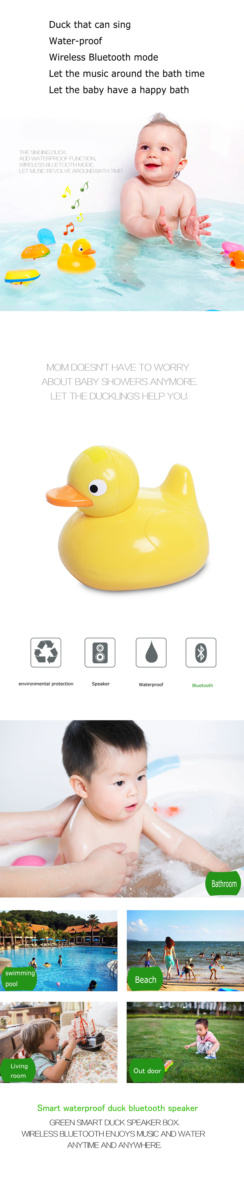 Baby shower Bluetooth Speaker Wireless Stereo Loudspeaker Portable IPX7 Waterproof Speaker Duck MP3 Baby Speakers for IPhone Samsu