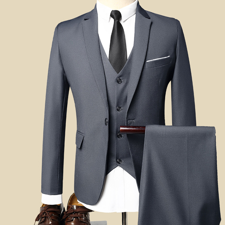 2019 Fashion Wedding Suits For Men Good Quality Single Breasted Buttons Groom Wear Tuxedos 3 pieces (Jacket+Pant+Vest) Business Blazer