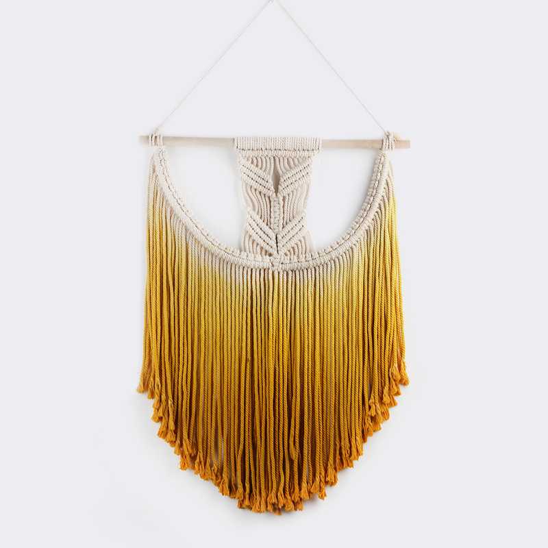 Macrame Large Wall Hanging - Macrame Wedding Hanging Backdrop - Ombre Wall Mural Dipdyed Yarn Tapestry Home Decoration