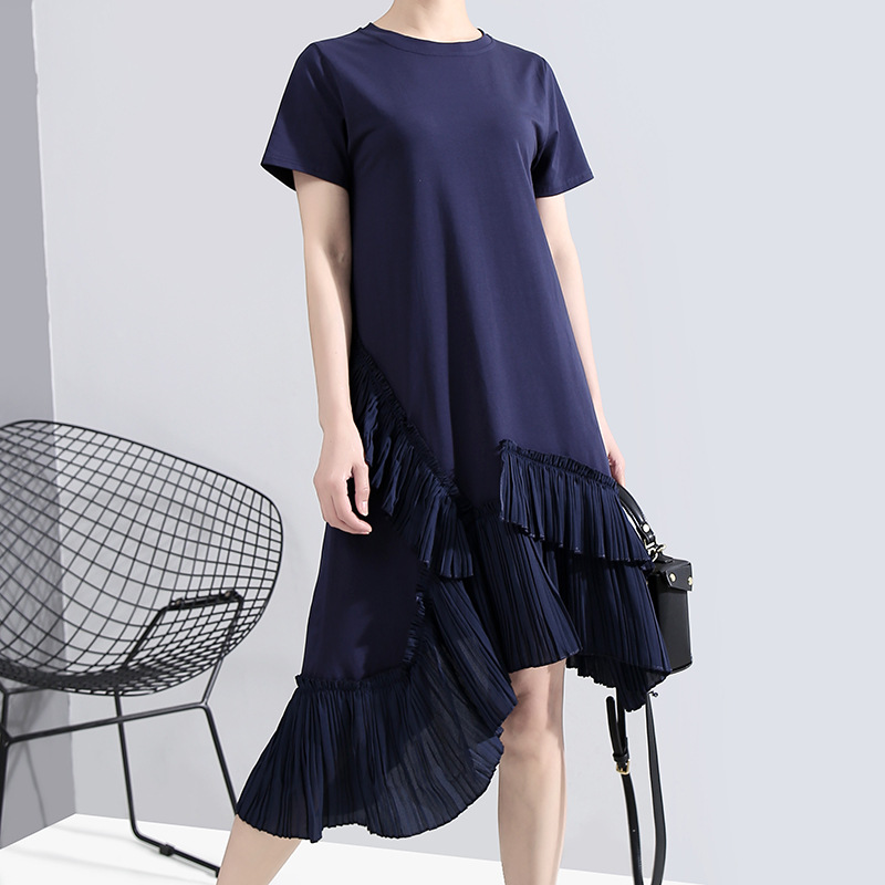 WOMENGAGA 2020 Summernew Dress Irregular Patchwork Casual Asymmetrical Loose Solid Ruffles O-neck Streetwear Empire Pleated A250, Black
WOMENGAGA 2020 Summernew Dress Irregular Patchwork Casual Asymmetrical Loose Solid Ruffles O-neck Streetwear Empire Pleated A250, Black