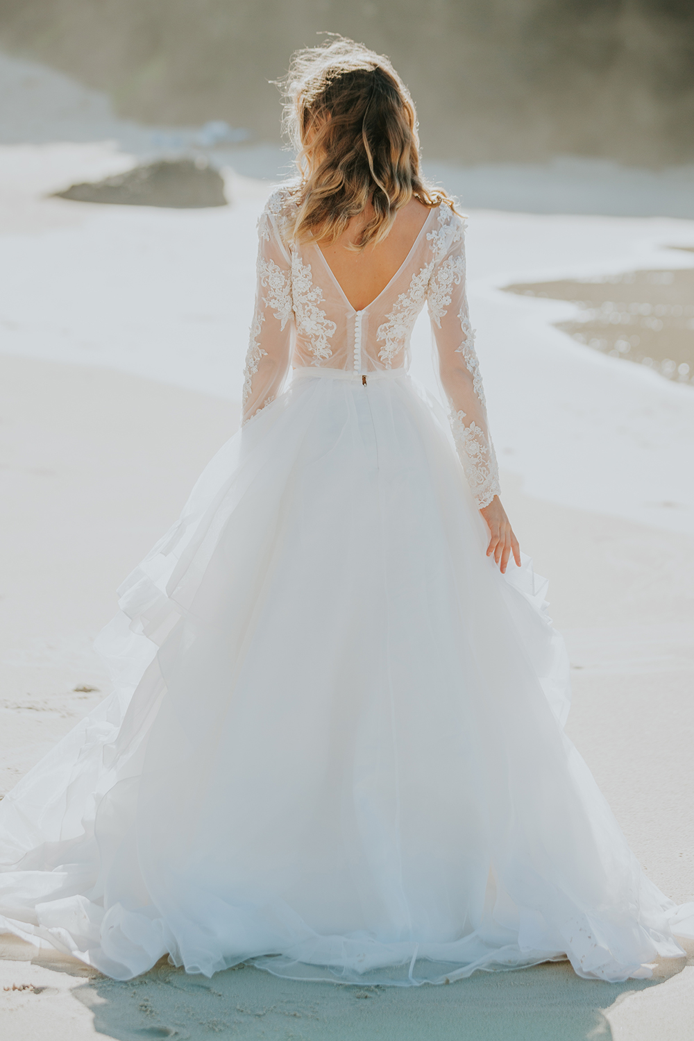 2019 Bohemian Wedding Dresses Jewel Neck Lace Jacket Two Pieces Country Wedding Dress Custom Made Plus Size Vestidos De Novia