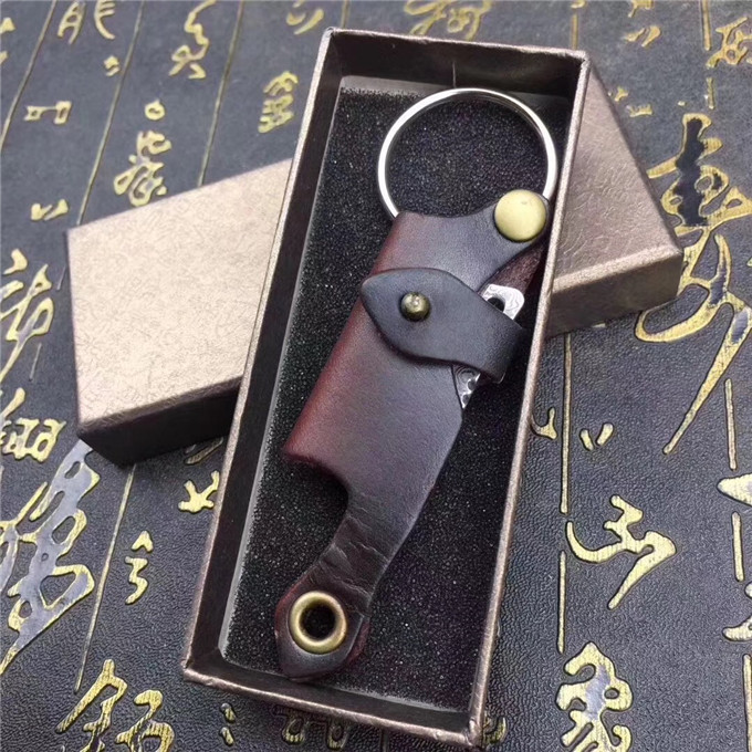 Jefrey Collins Quality High VG10 Damascus Steel Blade Folding Razor Knife Leather Handle EDC Pocket Knives Gift Knifes With Leathers Sheath