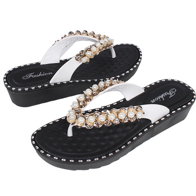 2020 summer new outer wear pearl fashion wild casual flip-flops feet female slippers, Beige
2020 summer new outer wear pearl fashion wild casual flip-flops feet female slippers, Beige