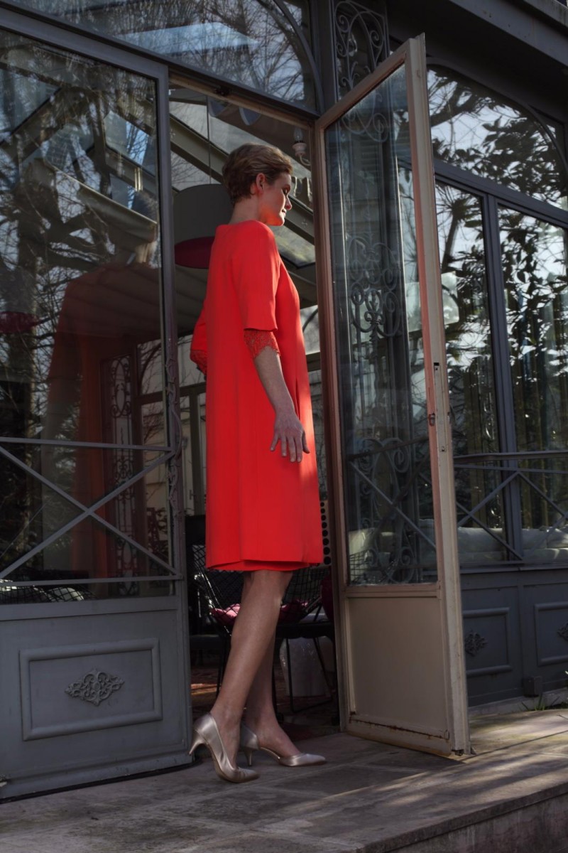 Cheap Red Mother Of The Bride Dresses With Jacket Long Hlaf Sleeve Lace Evening Gowns Plus Size Custom Made Wedding Guest Dresses