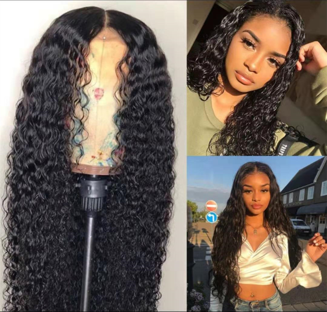 Curly lace front human hair wig for black women full natural 130%density afro kinky wave 360 laces frontal brazilian hairs wigs diva1