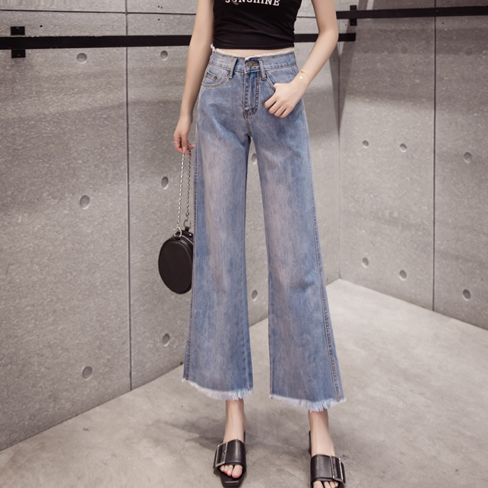 2020 new women high waist loose denim jeans solid color wide leg palazzo nine pants trousers plus size M L XL, As pic
2020 new women high waist loose denim jeans solid color wide leg palazzo nine pants trousers plus size M L XL, As pic