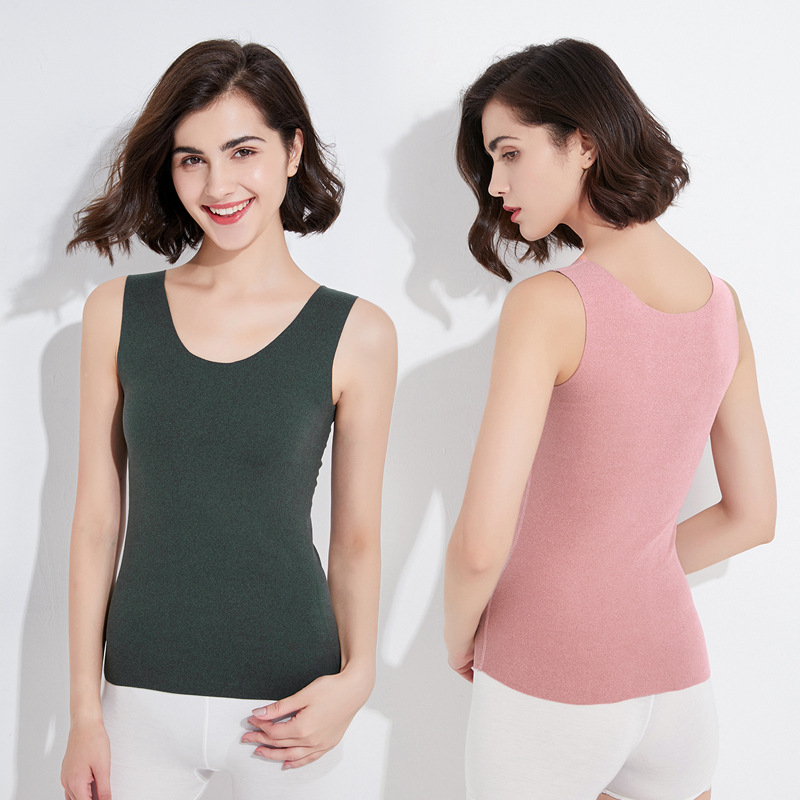 Women Spring Winter Thick Warm Tanks Double Sided Velvet Slim Basic Vest Colete Solid Soft Camisole Tops Blank Tees Sleeveless Multicolor