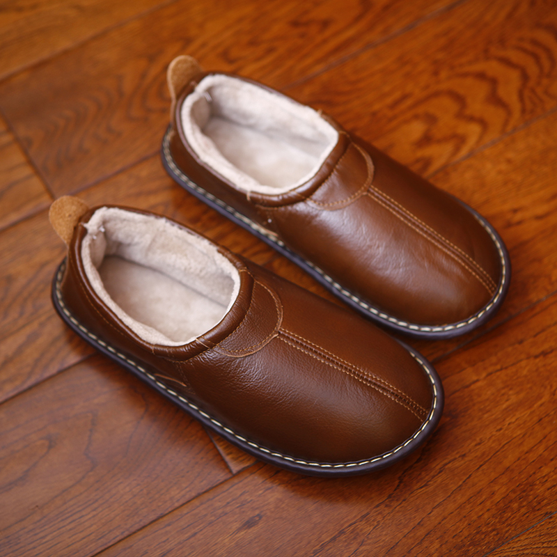 Genuiner Leather Couple's Winter Home Slippers Warm Soft Anti-Skip House Casual Shoes Men and Women Indoor Slippers, Black
Genuiner Leather Couple's Winter Home Slippers Warm Soft Anti-Skip House Casual Shoes Men and Women Indoor Slippers, Black