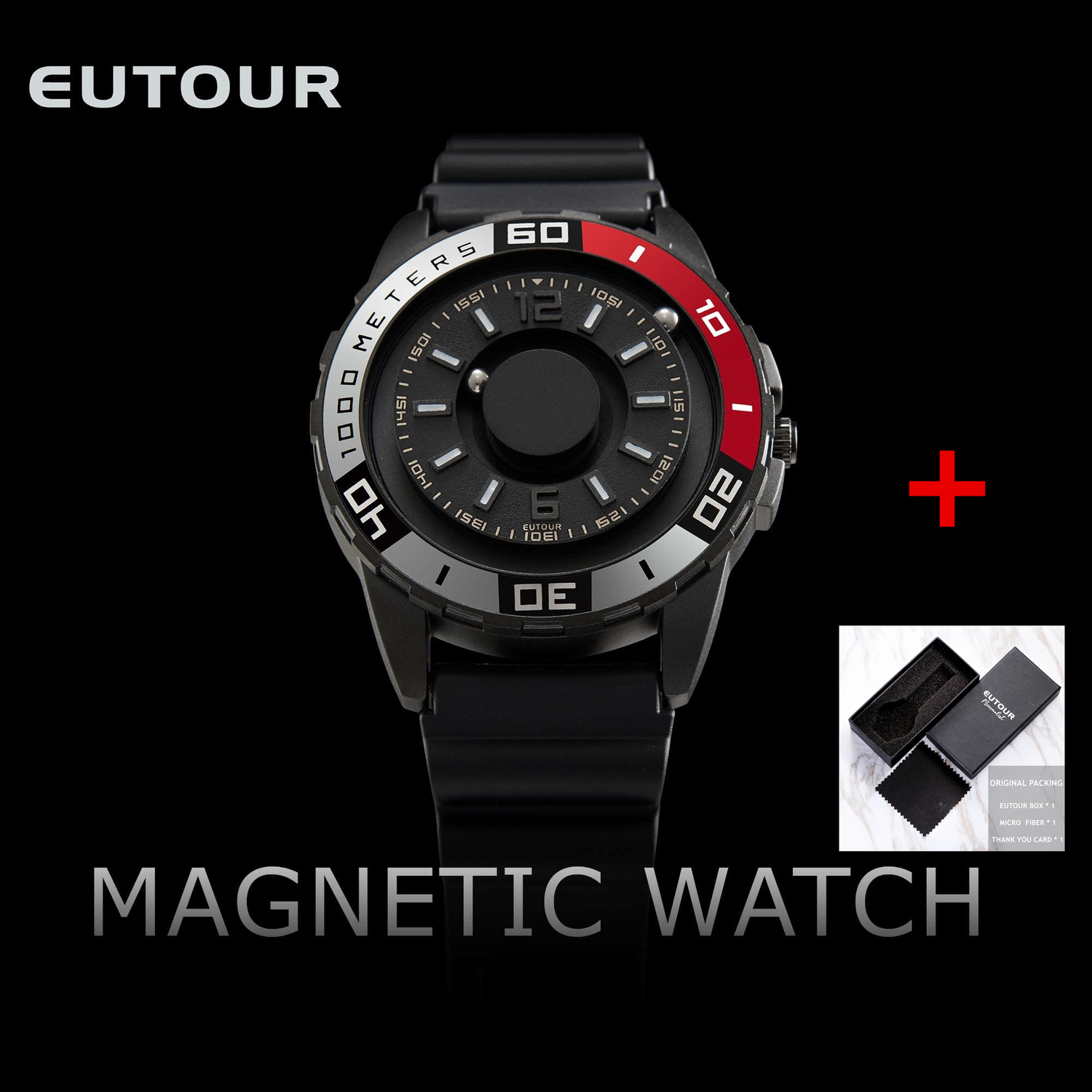 EUTOUR New innovative magnetic metal multi-function men's watch fashion sports quartz watch simple strap pilot LY191226