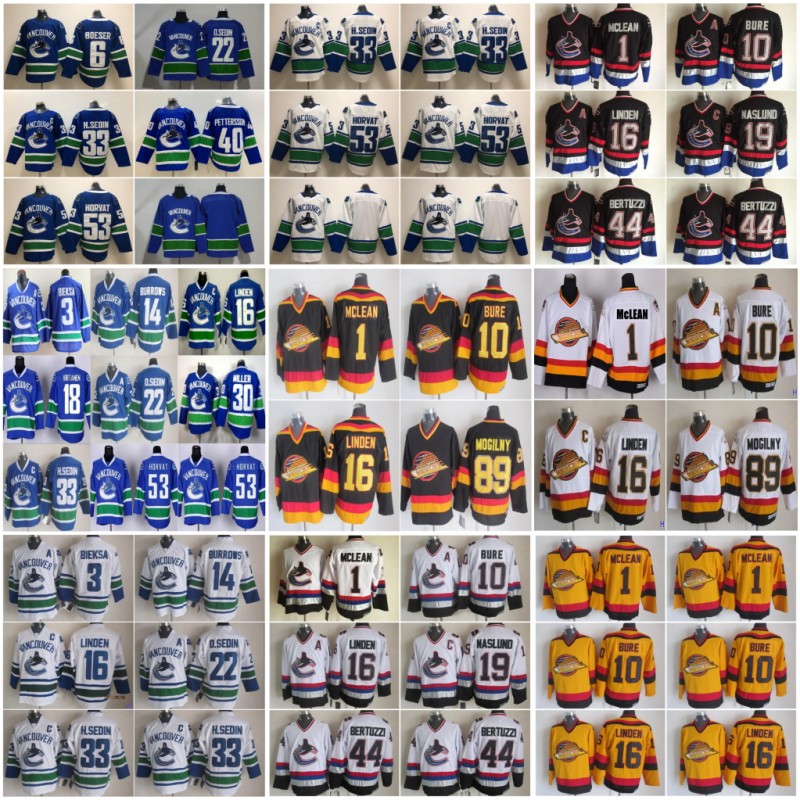 Vancouver Canucks 3 Kevin Bieksa Jerseys 22 Daniel Sedin 30 Ryan Miller 33 Henrik Sedin 10 Pavel Bure 16 Trevor Linden Retro Ice Hockey, Black;red
Vancouver Canucks 3 Kevin Bieksa Jerseys 22 Daniel Sedin 30 Ryan Miller 33 Henrik Sedin 10 Pavel Bure 16 Trevor Linden Retro Ice Hockey, Black;red