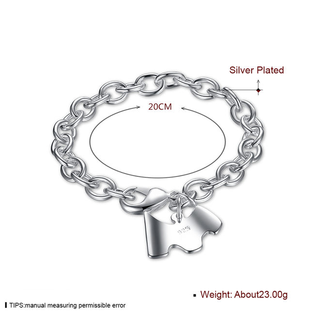 Hot sale best gift 925 silver Dog tag bracelet rough DFMCH271, Brand new fashion 925 sterling silver plated Chain link bracelets high grade