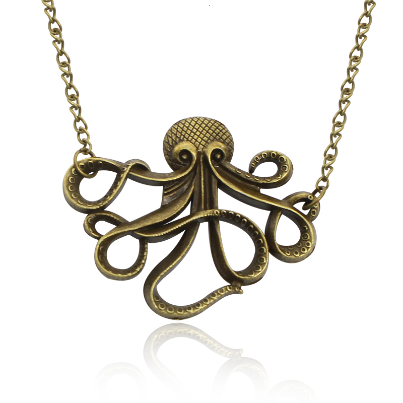 Vintage Steampunk Hollow Bronze Octopus Choker Necklace Women Punk Animal Unisex Necklaces Pendants Bijoux Femme, Silver
Vintage Steampunk Hollow Bronze Octopus Choker Necklace Women Punk Animal Unisex Necklaces Pendants Bijoux Femme, Silver