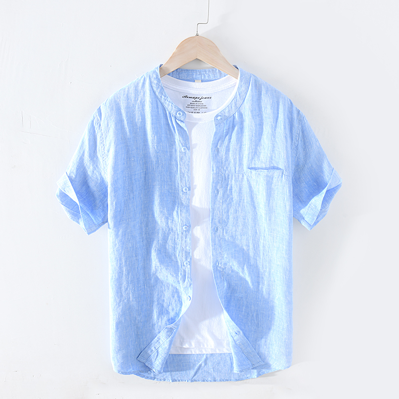 100% Pure Linen Men Short Sleeve Shirts Casual Fashion Solid White Blue Stand Collar Man 2020 Summer Tops Y2444
100% Pure Linen Men Short Sleeve Shirts Casual Fashion Solid White Blue Stand Collar Man 2020 Summer Tops Y2444