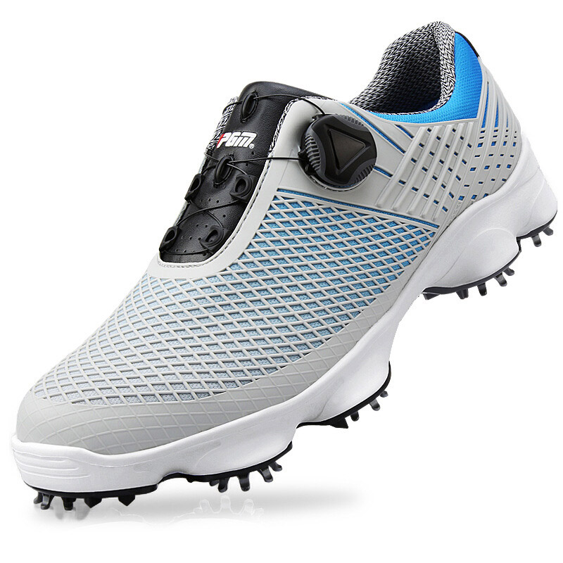 NEW Men Golf Shoes Waterproof Breathable Non-Slip Sneakers Rotating Shoelaces Sports Stiletto Shoes, Gray and blue
NEW Men Golf Shoes Waterproof Breathable Non-Slip Sneakers Rotating Shoelaces Sports Stiletto Shoes, Gray and blue