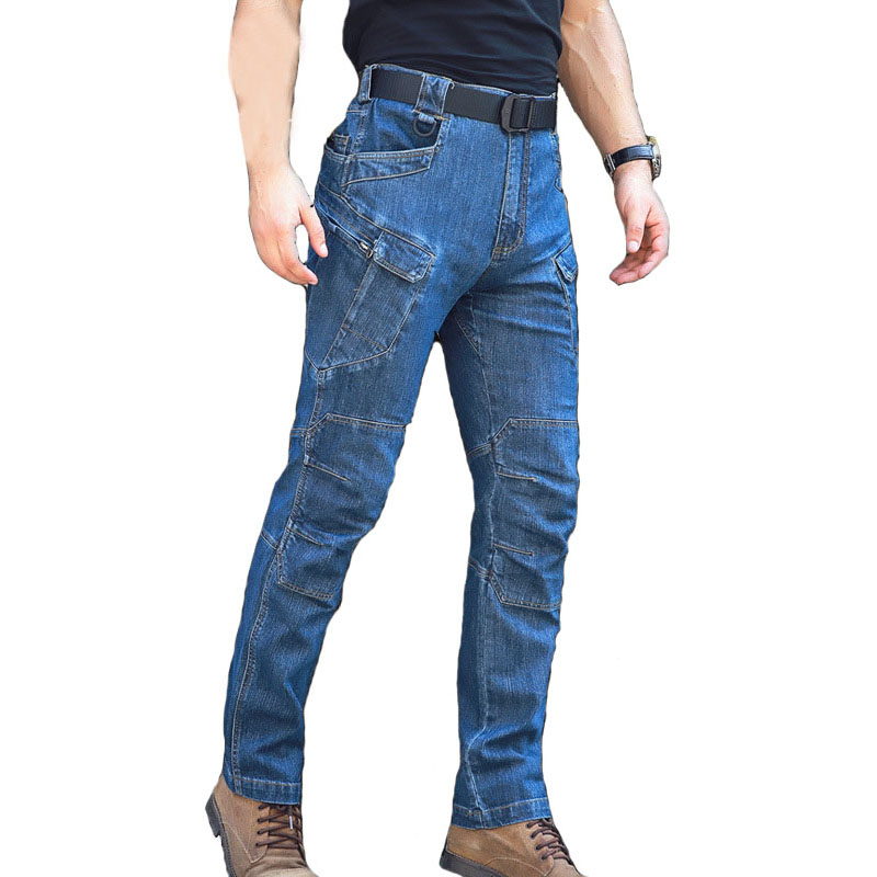 Men's Cargo Jeans Multi Pockets Tactical Denim Pants Male Outdoor Casual Jeans, Blue
Men's Cargo Jeans Multi Pockets Tactical Denim Pants Male Outdoor Casual Jeans, Blue