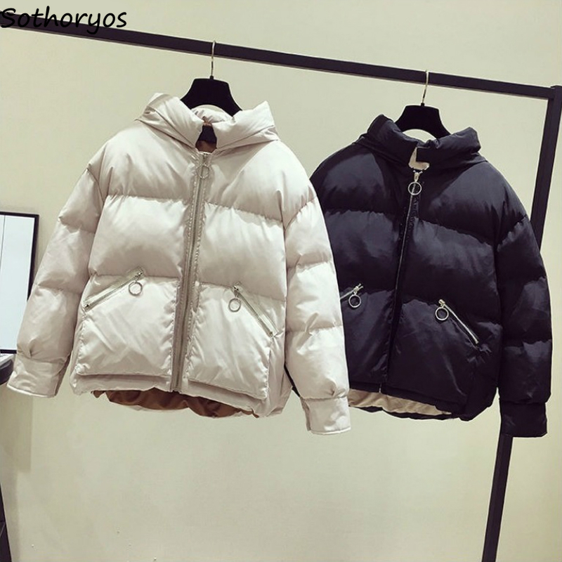 Short Style Parkas Women Winter Hooded Pockets Solid Loose Trendy Leisure Thick Warm Ulzzang Simple Female Parka All-match Chic, Black
Short Style Parkas Women Winter Hooded Pockets Solid Loose Trendy Leisure Thick Warm Ulzzang Simple Female Parka All-match Chic, Black