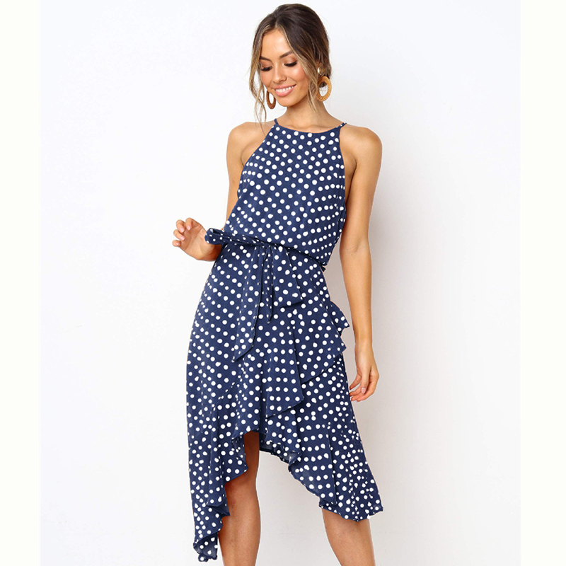 Sexy Polka Dot Women Party Dress Elegant Ruffled Dress Female Lace Up Irregular Ladies Holiday Daily Sundress, Black
Sexy Polka Dot Women Party Dress Elegant Ruffled Dress Female Lace Up Irregular Ladies Holiday Daily Sundress, Black