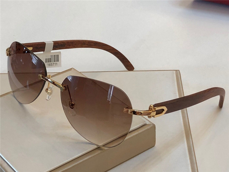 New fashion designer sunglasses 165711-2 frameless retro wooden legs eyewear top quality summer protection style uv400 lens, White;black
New fashion designer sunglasses 165711-2 frameless retro wooden legs eyewear top quality summer protection style uv400 lens, White;black
