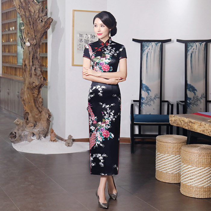 Fashion Summer Long Cheongsam Chinese Style Dress Womens Slim Qipao New Arrival Vestido Size S M L XL XXL XXXL 4XL 5XL 6XL J3038