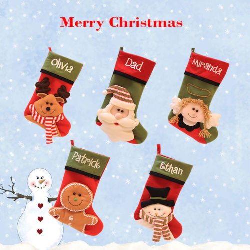 Christmas Sock Cute Gingerbread Man Ornament Party Tree Hanging Decoration