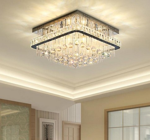 Modern Dimmable Square Crystal Ceiling Chandelier Lighting Luxury Chrome Flush Mount Chandeliers Lights Pendant Lamps For Living Dining Room Bedroom Foyer
Modern Dimmable Square Crystal Ceiling Chandelier Lighting Luxury Chrome Flush Mount Chandeliers Lights Pendant Lamps For Living Dining Room Bedroom Foyer
