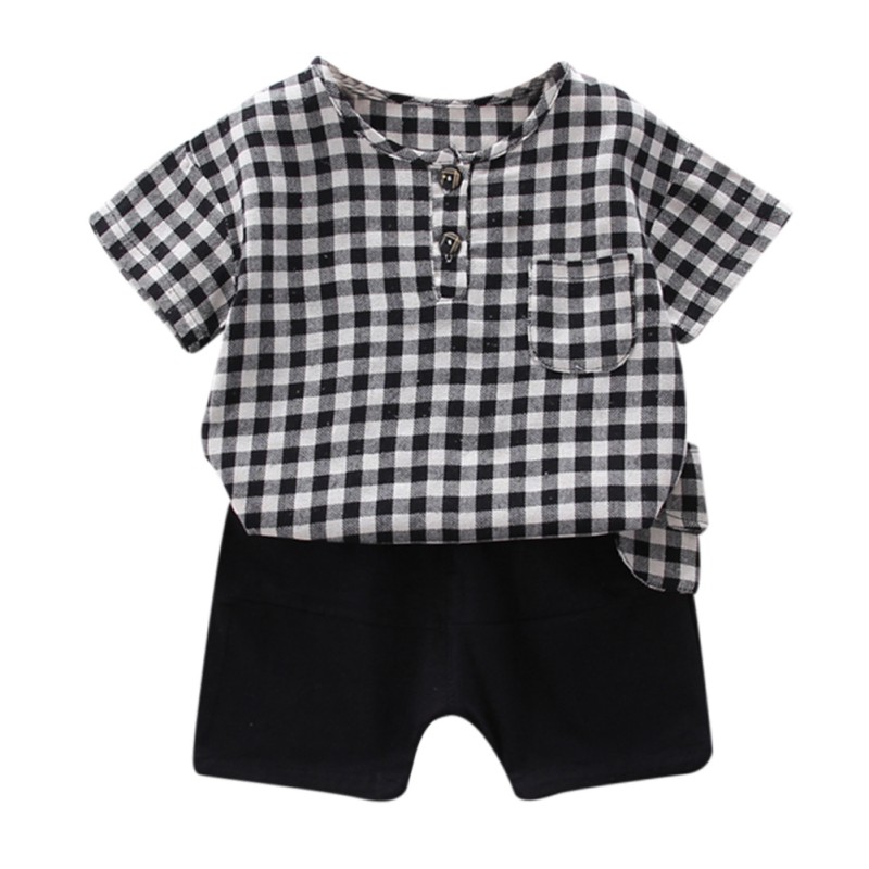High Quality Boy Summer Boy Casual Suit Handsome Clothes Big Plaid Shirt Shorts Suit Two-piece, Black
High Quality Boy Summer Boy Casual Suit Handsome Clothes Big Plaid Shirt Shorts Suit Two-piece, Black