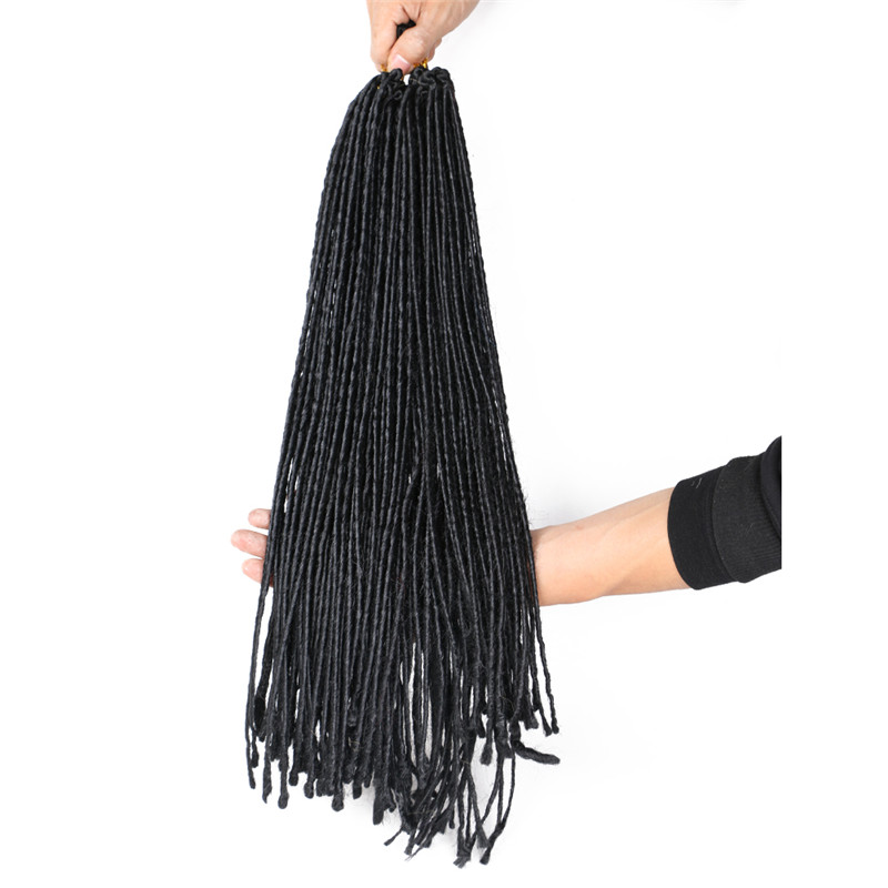 LANS 20 inch Synthetic Braiding Hair Extensions Dreadlocks 24 strands 100gpc Crochet Braids Hair White Blonde Black Color LS35