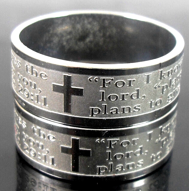 50pcs Etch Lord's Prayer "For I know the plans..Jeremiah 29:11" English Bible Cross Stainless Steel Rings Wholesale Fashion Jewelry Lots
50pcs Etch Lord's Prayer "For I know the plans..Jeremiah 29:11" English Bible Cross Stainless Steel Rings Wholesale Fashion Jewelry Lots