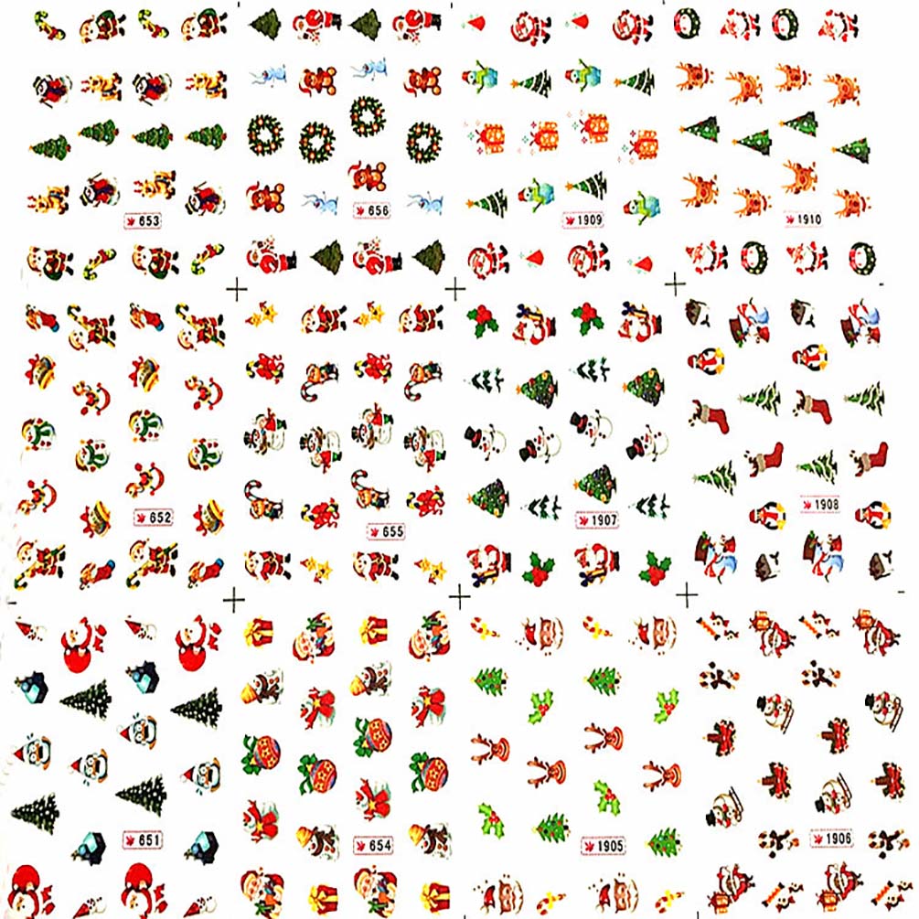 Cute Lady Christmas Nail Decals Stickers Stars Christmas Style Xmas Tree Santa Bell Finger Beauty Wraps Star DIY Nails Art