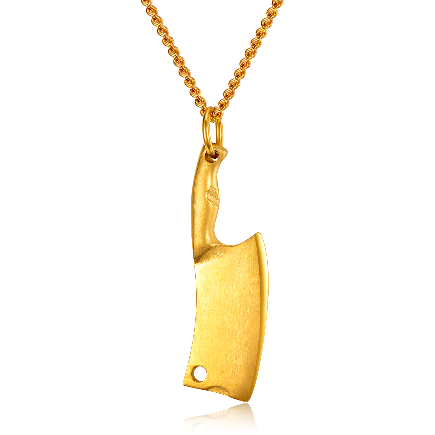 Colorful Creative Knife Shape Pendant Necklace Cool Men Hip Hop Stainless Steel Charm Pendants Jewelry Wholesale