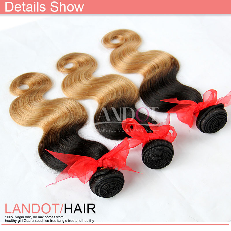 8A Ombre 1B/27# Blonde Brazilian Virgin Human Hair Lace Closure Body Wave Closures 4x4 Size Free/Middle/3 Way Part Brazilian Lace Closure