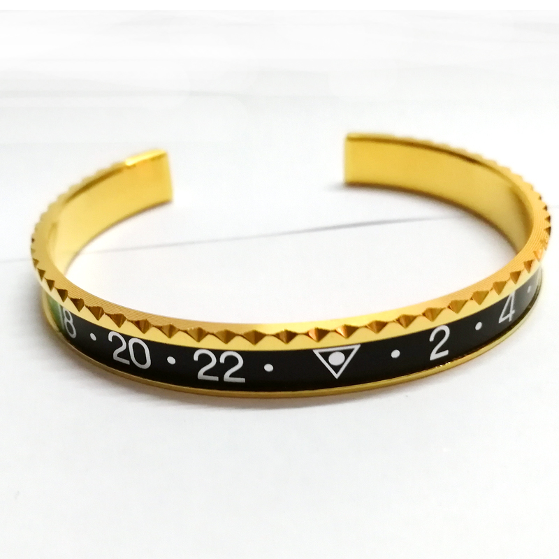 Fashion-316L Titanium steel Pulseras Vintage Silver Plated Bangle for Men Stainless Steel Cuff Speedometer Bracelet Unisex Free Shipping