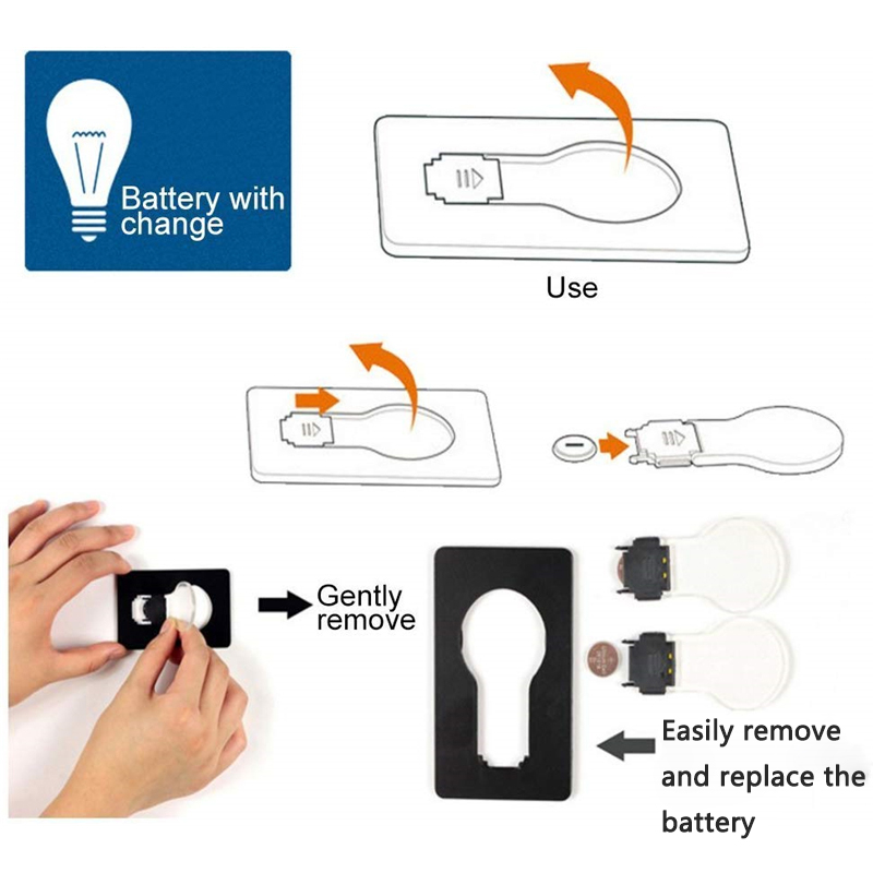 Night Light Mini Card Lamp Christmas Lights Led Lighting Bulb Card Lings for Household Bedroom Random Color