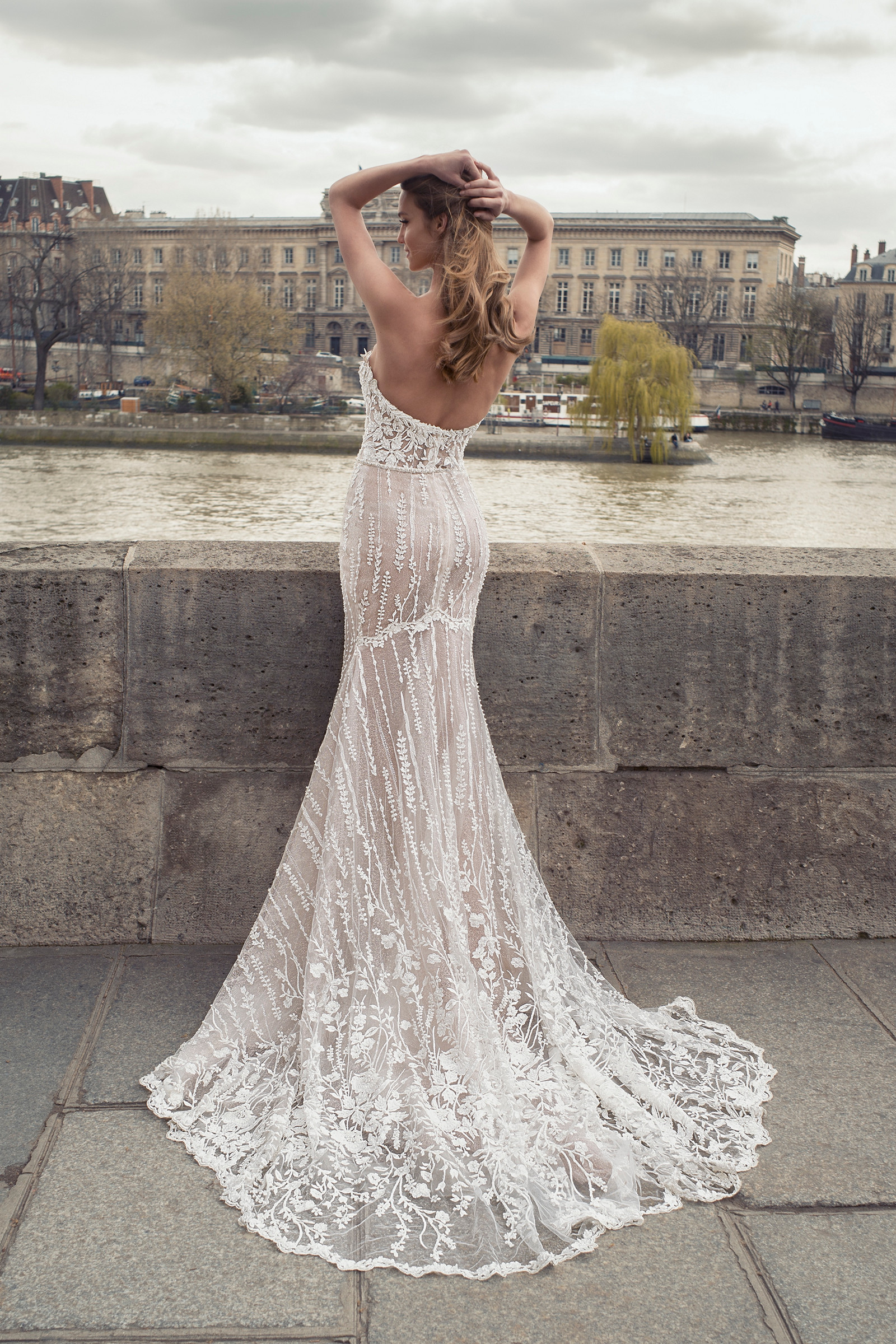Mermaid Dresses Sweetheart Lace 3D ral Appliqued Berta Sweep Train Boho Wedding Dress Bridal Gowns Plus Size abiti da sposa