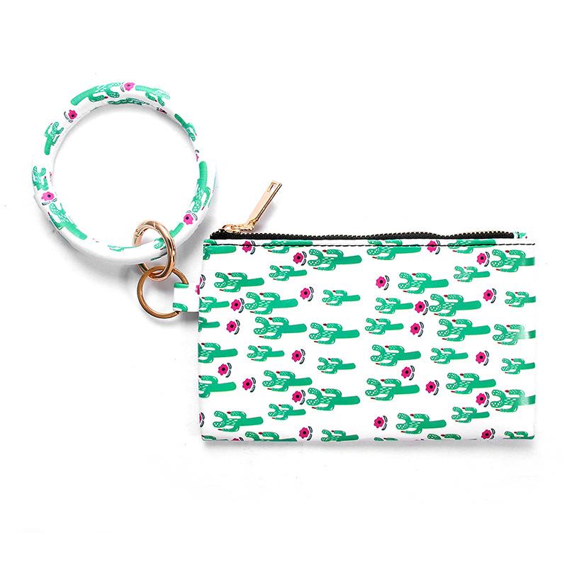 PU Bracelet Keychain Leather Wrist Key Ring Handbag Leopard Bracelets Pendant Purse Lady Clutch Bag Hand Carry Bags Phone Case