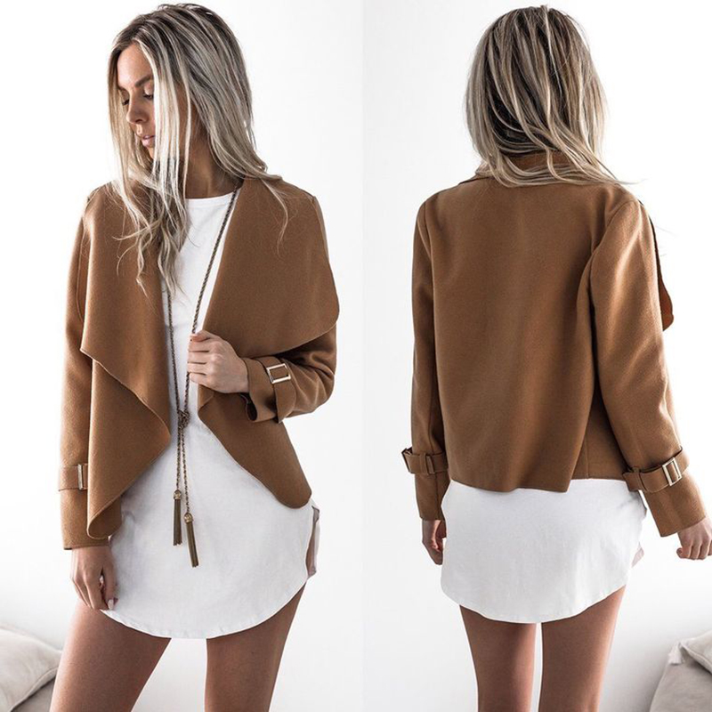 WT003 Autumn New Fashion female Casual Women Coat Pure color Cardigan Open Stitch Turn-down Collar Jacket Outwear Women Clothing, Just like picture
WT003 Autumn New Fashion female Casual Women Coat Pure color Cardigan Open Stitch Turn-down Collar Jacket Outwear Women Clothing, Just like picture