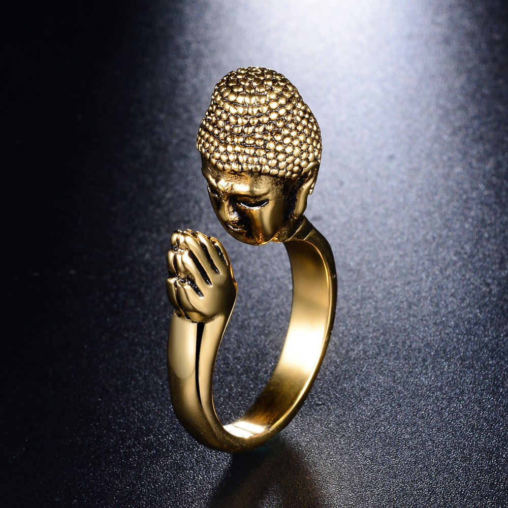 Wholesale Titanium steel peace buddha head ring Pray for peace and open the adjustable ring
Wholesale Titanium steel peace buddha head ring Pray for peace and open the adjustable ring