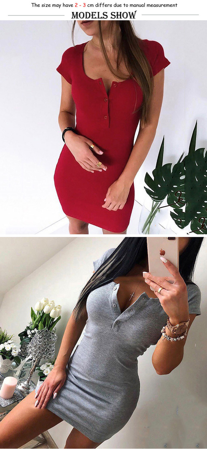 2020 Women Autumn Sexy Round Collar Stitching Button Solid Color Long Sleeve Elastic Slim Dresses Sheath Above Knee Casual 2019