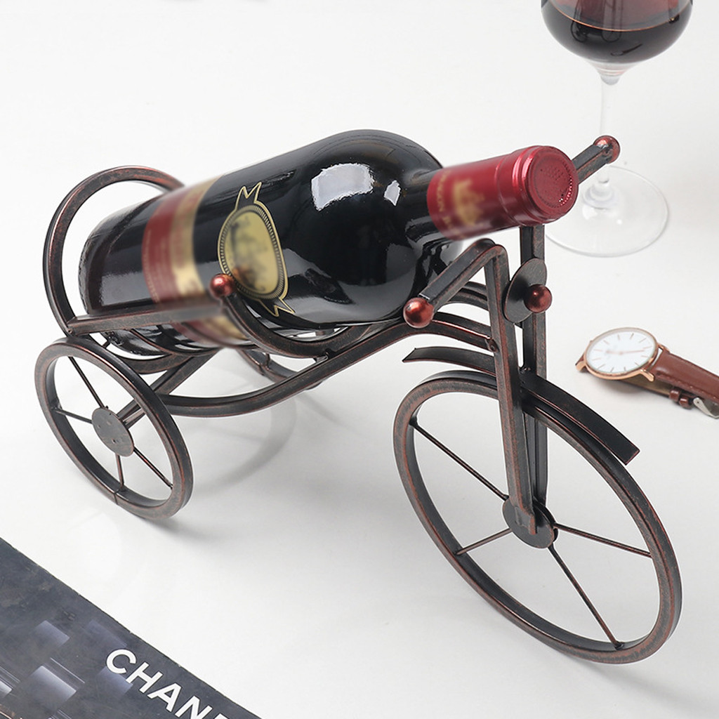 Creative Tricycle Design Metal Wine Rack Stand Bottle Holder Storage Wedding Party Decor Ornament Gift For Home Kitchen Bar