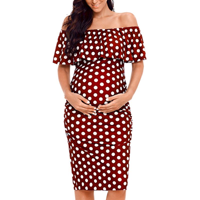 Ladies Short Sleeve Pregnant Dress Women Polka Dot Ruffle Maternity Dresses Off Shoulder Summer Pregnancy Dresses for Female D30, Black
Ladies Short Sleeve Pregnant Dress Women Polka Dot Ruffle Maternity Dresses Off Shoulder Summer Pregnancy Dresses for Female D30, Black