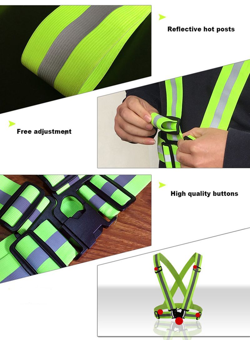 Adjustable Reflective Vest Safety Jacket High Visibility Cycling Clothes Reflective Belt for Adults and Kids Safety Vest9880663