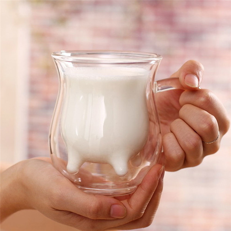 Cute Milk Mug Double Layer Heat-resistant Glass Cow Cups Clear Milk Cup For kids Milk Drink Water Juice Coffee Mugs Container
Cute Milk Mug Double Layer Heat-resistant Glass Cow Cups Clear Milk Cup For kids Milk Drink Water Juice Coffee Mugs Container