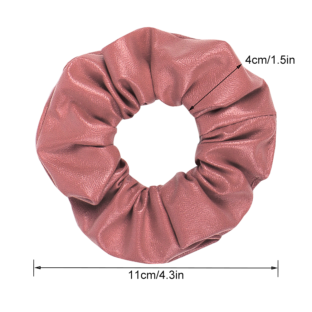 Scrunchie Women Girls Elastic Hair Rubber Bands Accessories Gum For Kids Leather PU Hair Tie Ring Rope Ponytail Holder 0903A